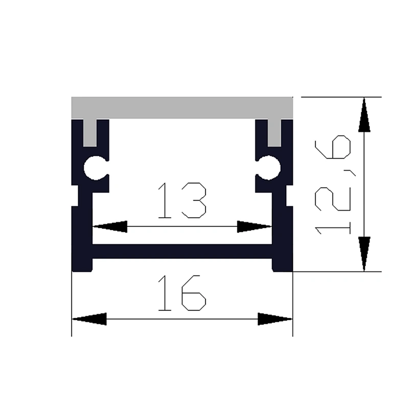 2m waterproof underground floor recessed led aluminum profile