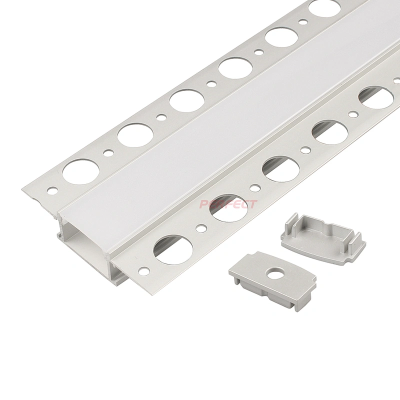 Factory Extrusion Industrial LED Aluminum Drywall Channel 1 Meter Milky Cover