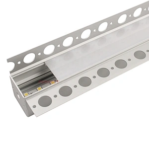Anodized silver architectural gypsum ceiling plaster recessed mounted drywall aluminium profiles for 26mm led strips