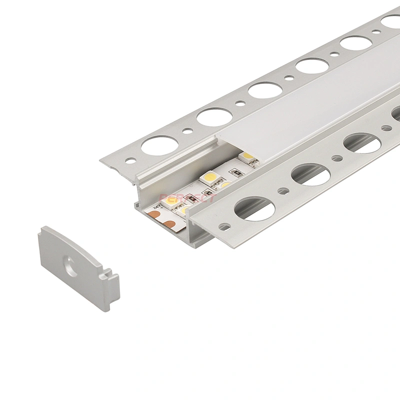 Factory Extrusion Industrial LED Aluminum Drywall Channel 1 Meter Milky Cover