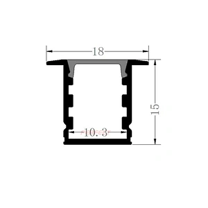 High Quality Recessed LED Aluminium Profile for Led Strips Lighting with Spring Clips