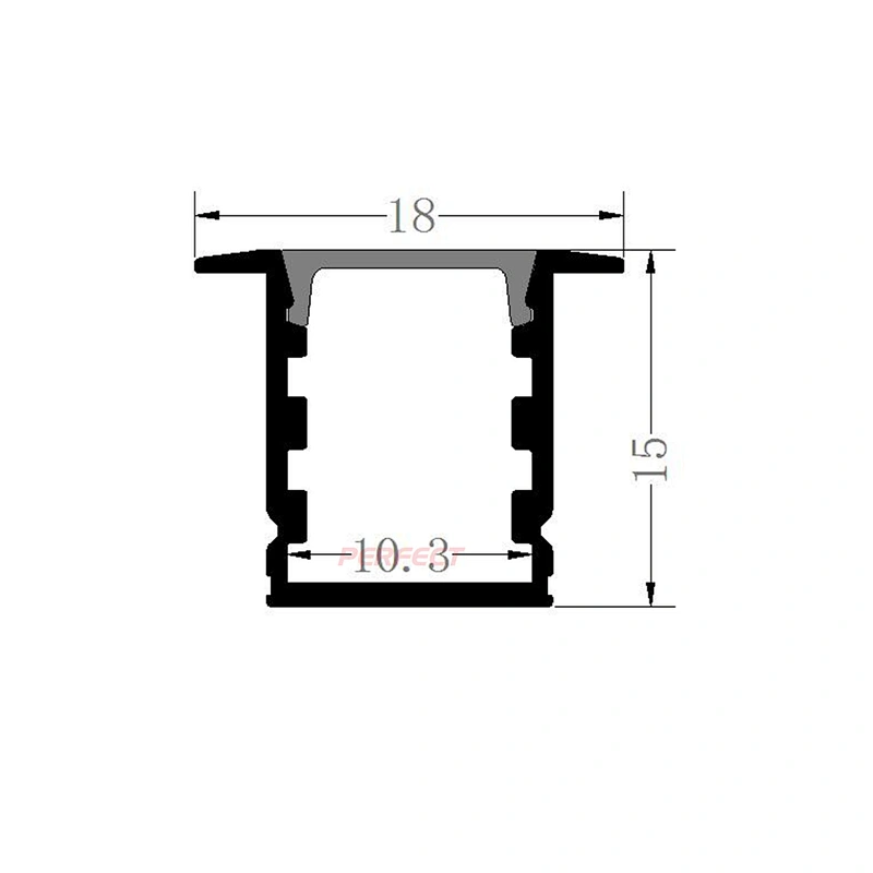High Quality Recessed LED Aluminium Profile for Led Strips Lighting with Spring Clips