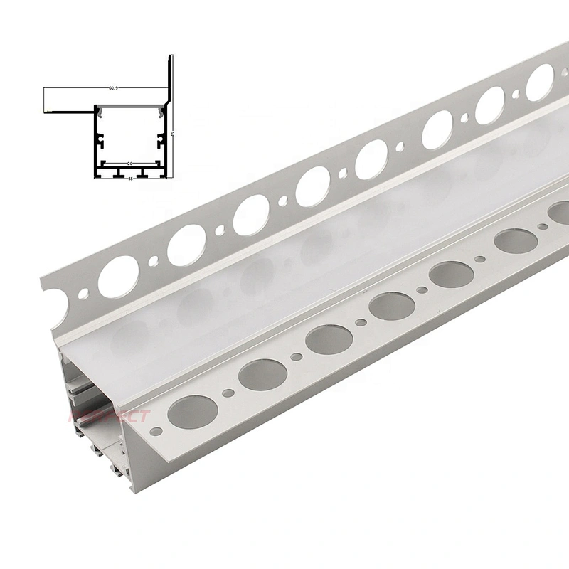 Anodized silver architectural gypsum ceiling plaster recessed mounted drywall aluminium profiles for 26mm led strips