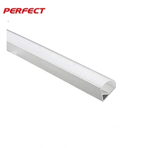 Silver 16x16mm V-Shape Curved Cover Channel Internal Width 10mm Corner Mounting LED Aluminum Channel with Mounting clips