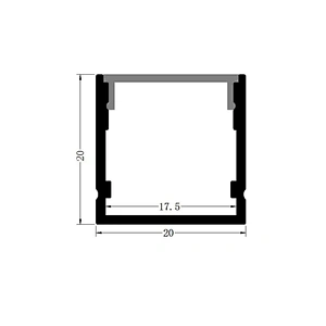 led strip aluminium profile housing 1M 2M 3M 4M 5M square shape aluminium led profile