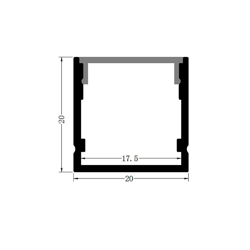 led strip aluminium profile housing 1M 2M 3M 4M 5M square shape aluminium led profile