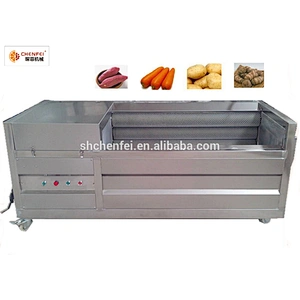 Air bubble industrial tomato brush washer vegetable washing machine