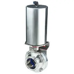 Stainless Steel Pneumatic Food Grade Sanitary Welded Clamped Threaded Butterfly Valve