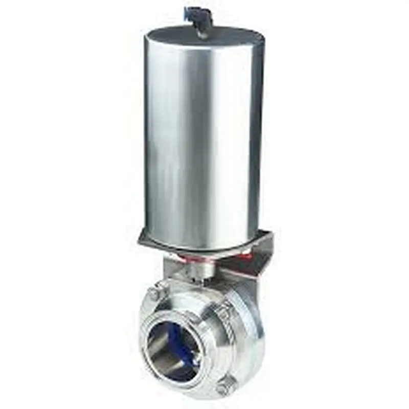 Stainless Steel Pneumatic Food Grade Sanitary Welded Clamped Threaded Butterfly Valve