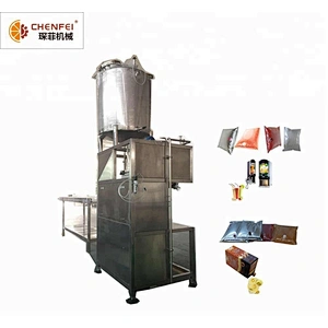 Aseptic semi-automatic double head liquid juice bib milk filling machine