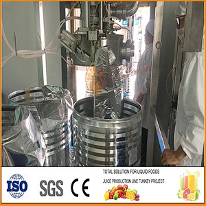 Automatic aseptic double head liquid juice bag in drum filling machine