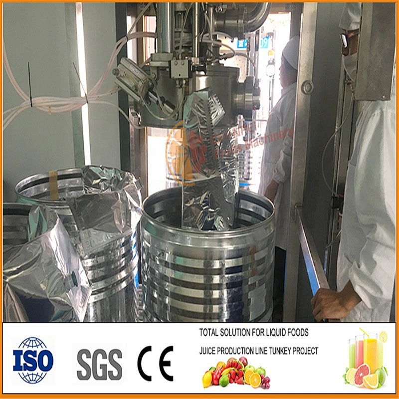 Automatic aseptic double head liquid juice bag in drum filling machine
