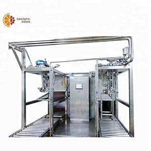 Fluid aseptic vegetable and other fluid bag filling machine for juice water etc