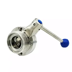 Stainless steel mixing proof butterfly valve with pull handle