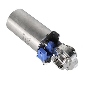 SS304 and SS316L stainless steel sanitary pneumatic butterfly valve