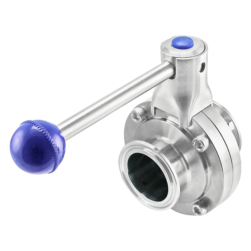 Stainless Steel 304 316L Clamp Manual Sanitary Butterfly Valve With Different Types of Handle
