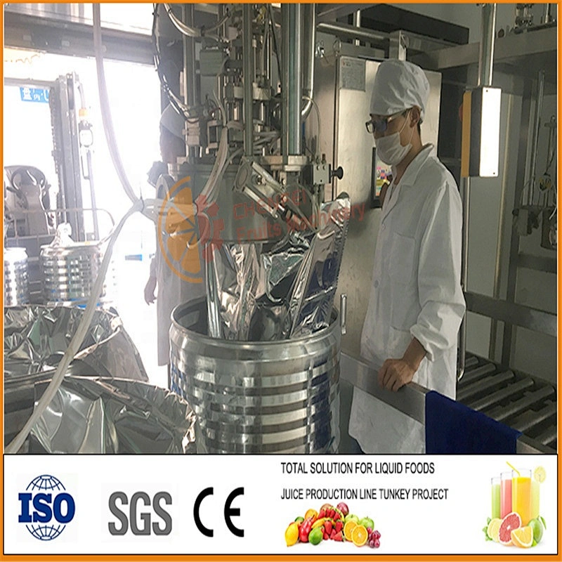 Automatic aseptic double head liquid juice bag in drum filling machine