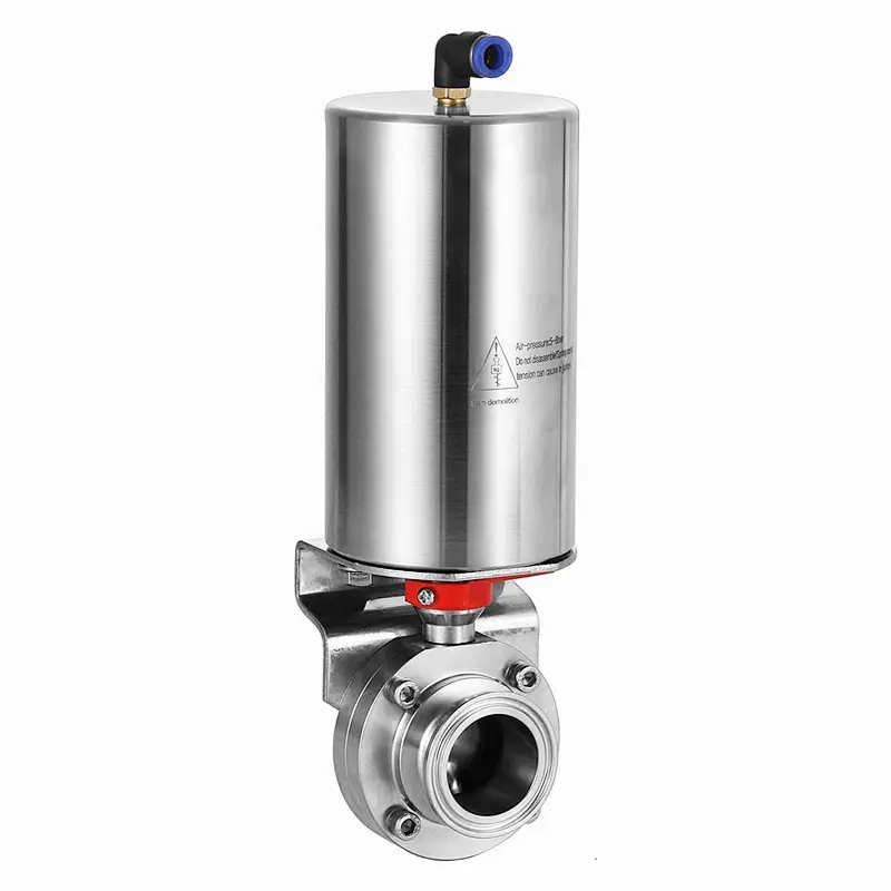 Stainless Steel Pneumatic Food Grade Sanitary Welded Clamped Threaded Butterfly Valve