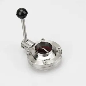 Stainless steel mixing proof butterfly valve with pull handle