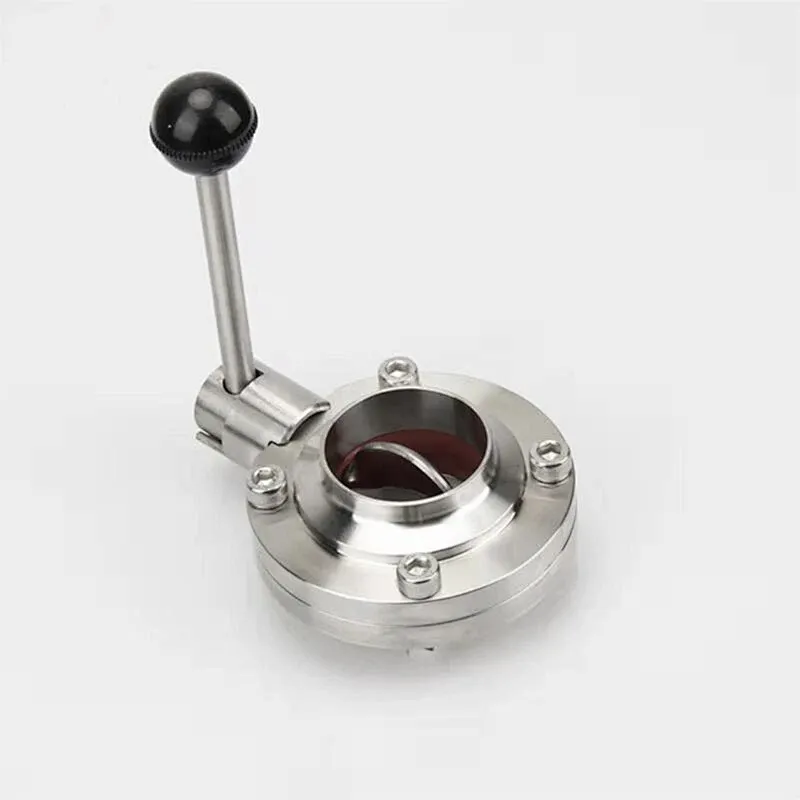 Stainless steel mixing proof butterfly valve with pull handle