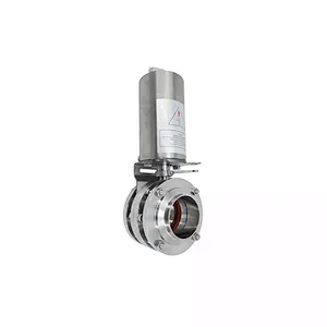 Sanitary Stainless Steel Pneumatic Actuator Tri Clamp Butterfly Valve