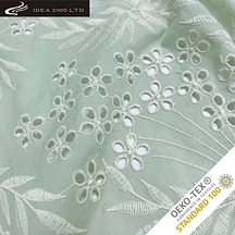 Dyed Holloerd-out 100% Cotton Embroidered Cotton Fabric For Cloth