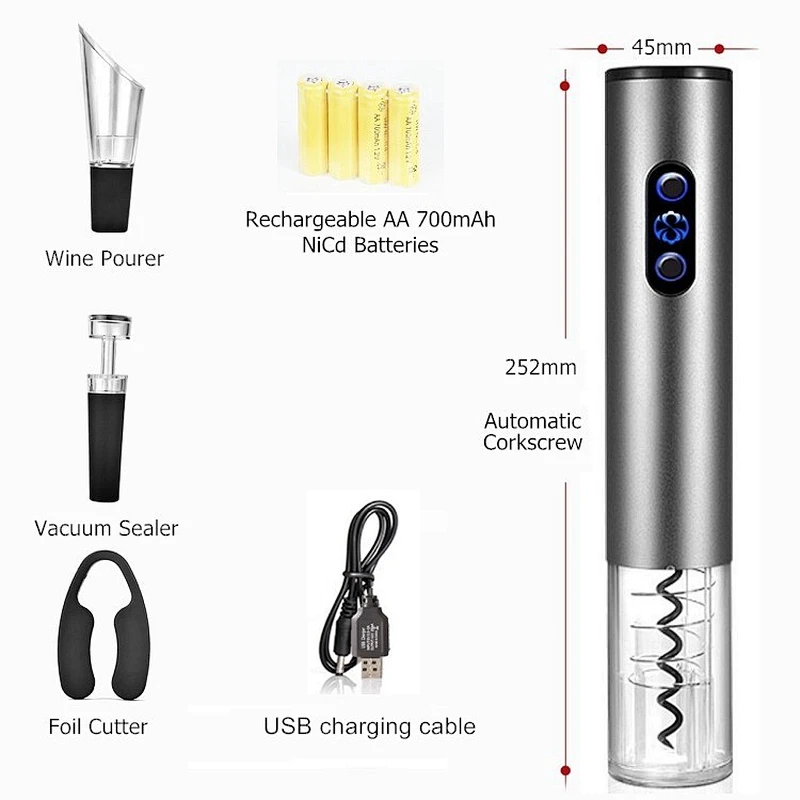 Rechargeable Electric Wine Opener Gift Set