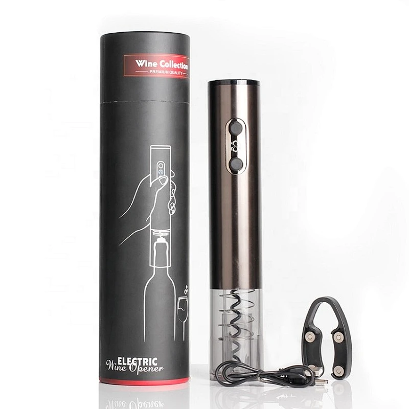 Chrome Black Rechargeable Electric Wine Opener