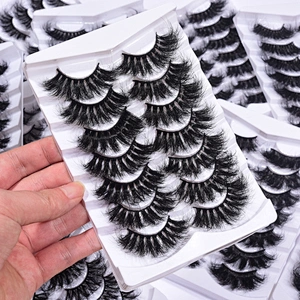 2022 High Quality Wholesale 100% 3D Real Mink Fur Eyelashes  Messy Thick Super Fluffy Mink Lashes