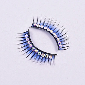 5 Pairs Colorful Glitter Shimmery Synthetic Diamond Jewel  color lash Stage Performance Latin Dance