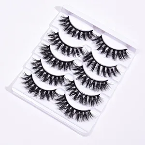 2022 New Factory Wholesale 3D 5D False Eyelashes Faux Mink Natural Long False Eyelashes With 5 Pairs