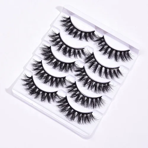 2022 New Factory Wholesale 3D 5D False Eyelashes Faux Mink Natural Long False Eyelashes With 5 Pairs