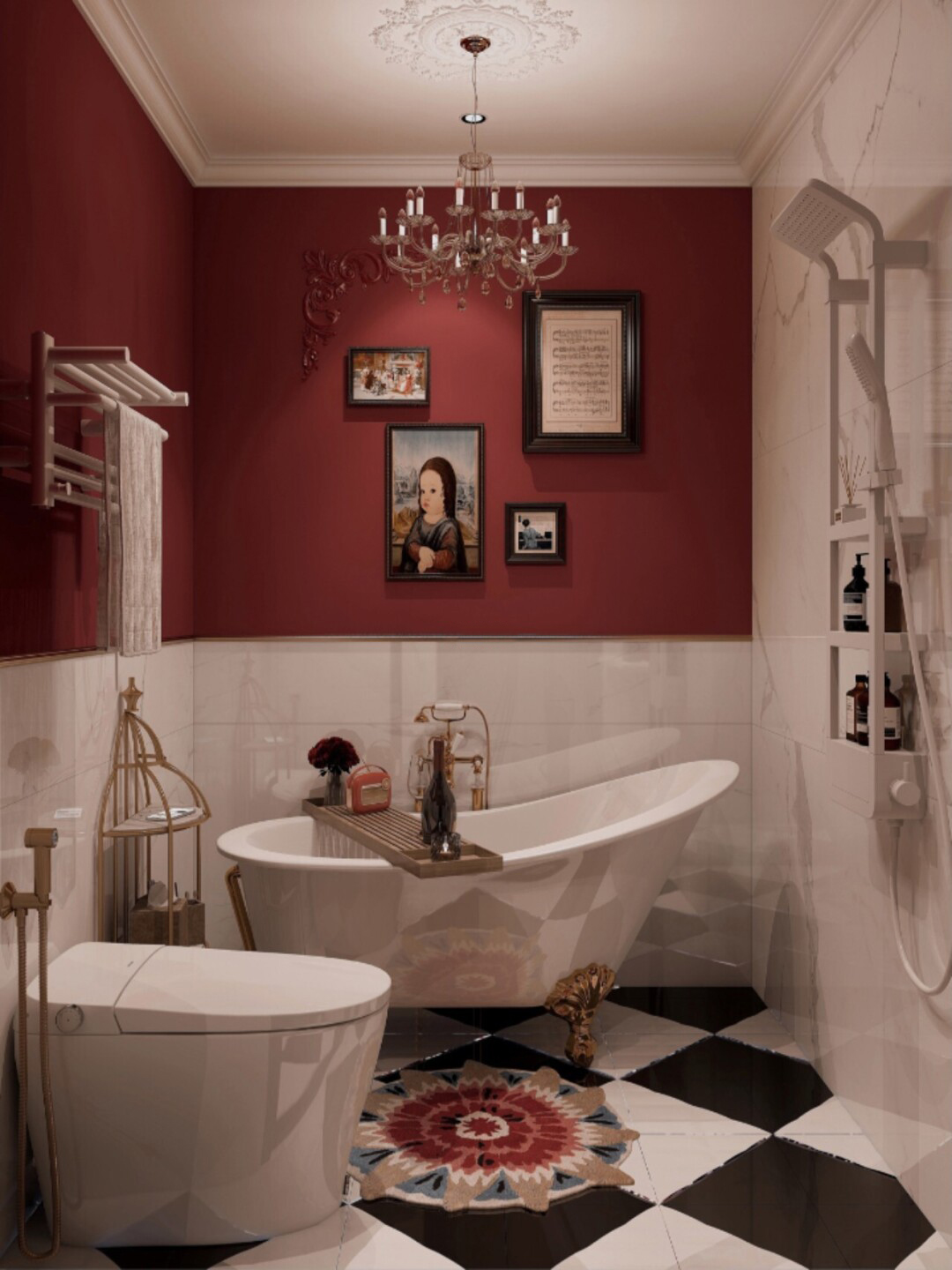Red bathroom ideas discount