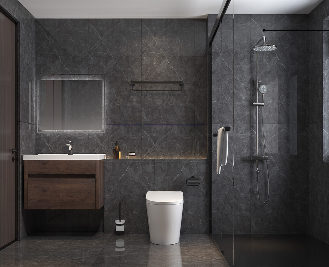 Modern Dark Gray Bathroom Decor Idea Tona Bath