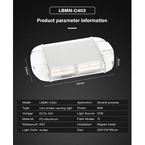 8 COB High Intensity Law Enforcement Emergency Hazard Warning Flashing Car Truck Construction LED Roof Top Mini Bar Strobe Light with Magnetic Base
