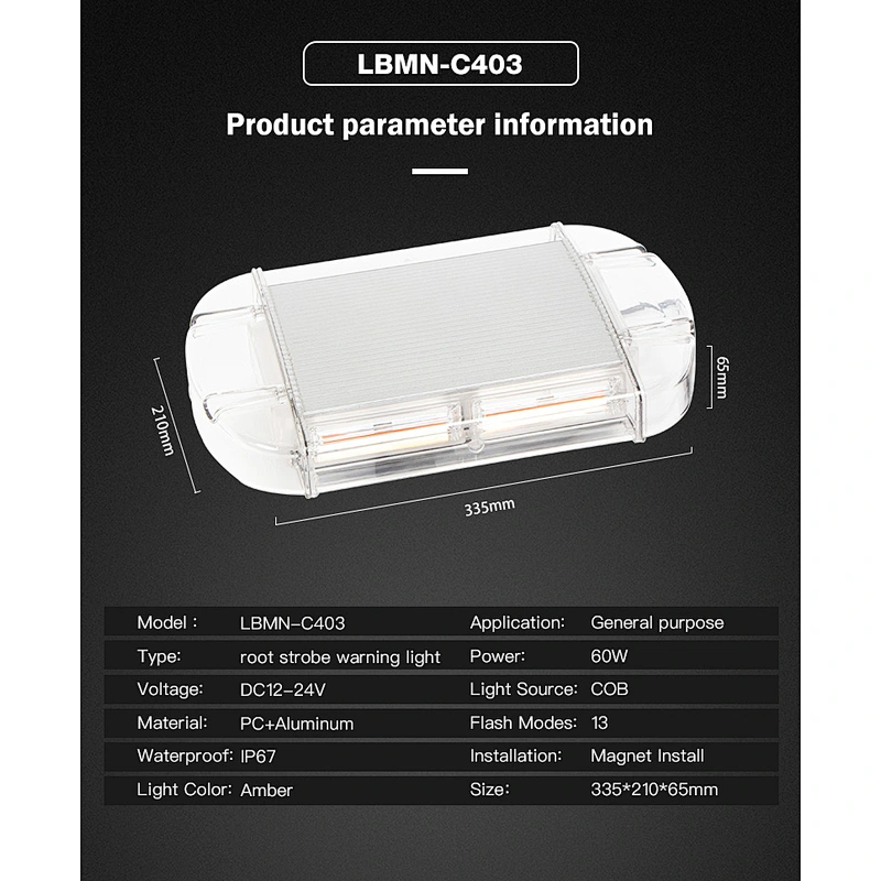 8 COB High Intensity Law Enforcement Emergency Hazard Warning Flashing Car Truck Construction LED Roof Top Mini Bar Strobe Light with Magnetic Base