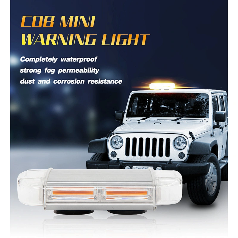 8 COB High Intensity Law Enforcement Emergency Hazard Warning Flashing Car Truck Construction LED Roof Top Mini Bar Strobe Light with Magnetic Base