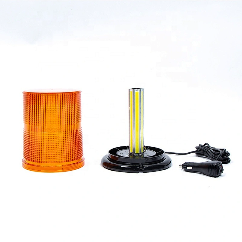 Amber Yellow  78 Watts LED Rotating Beacon Strobe Light Magnetic Mount Revolving Warning Flashing Light for Emergency  Vehicle.
