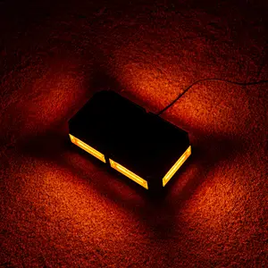 COB LED Amber/Yellow Roof Top Emergency Hazard Warning LED Mini Strobe Beacon Lights Bar w/Magnetic Base, for Snow Plow, Police, Firefighters, Trucks, Vehicles
