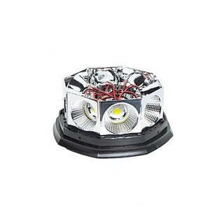 COB 12-24 Volt Amber Mini Led Strobe Roof Top Beacon Light Rotating High Intensity Hazard Emergency Warning Lights Bar for Trucks Vehicles Snow Plow Police Firefighters  Ambulance warning light with Magnetic Base