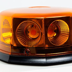 COB 12-24 Volt Amber Mini Led Strobe Roof Top Beacon Light Rotating High Intensity Hazard Emergency Warning Lights Bar for Trucks Vehicles Snow Plow Police Firefighters with Magnetic Base