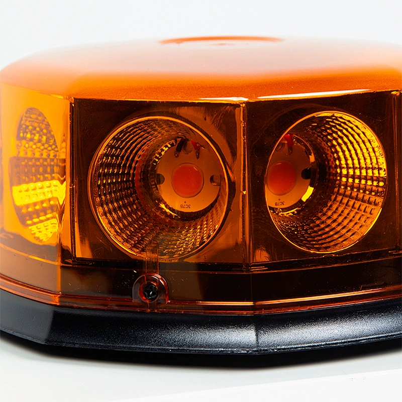 COB 12-24 Volt Amber Mini Led Strobe Roof Top Beacon Light Rotating High Intensity Hazard Emergency Warning Lights Bar for Trucks Vehicles Snow Plow Police Firefighters with Magnetic Base