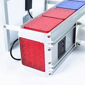 Solar energy flash lamp road construction led light red and blue four side lights double face warning light signal light