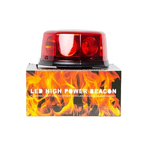 COB 12-24 Volt Amber Mini Led Strobe Roof Top Beacon Light Rotating High Intensity Hazard Emergency Warning Lights Bar for Trucks Vehicles Snow Plow Police Firefighters with Magnetic Base