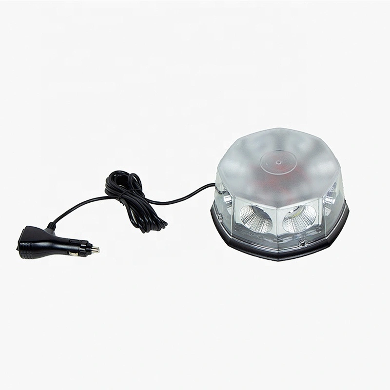COB 12-24 Volt Amber Mini Led Strobe Roof Top Beacon Light Rotating High Intensity Hazard Emergency Warning Lights Bar for Trucks Vehicles Snow Plow Police Firefighters with Magnetic Base