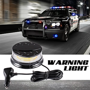80 Watts High Power COB LED Beacon Light with Magnet Base for Trucks & Police Vehicles.