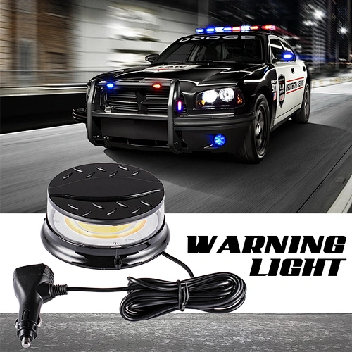 80 Watts High Power COB LED Beacon Light with Magnet Base for Trucks & Police Vehicles.