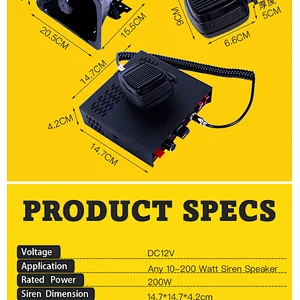 Horn Kit 12v 8 Tones Horns Car Speaker Box Universal Sets Packing Performance Black Color Design