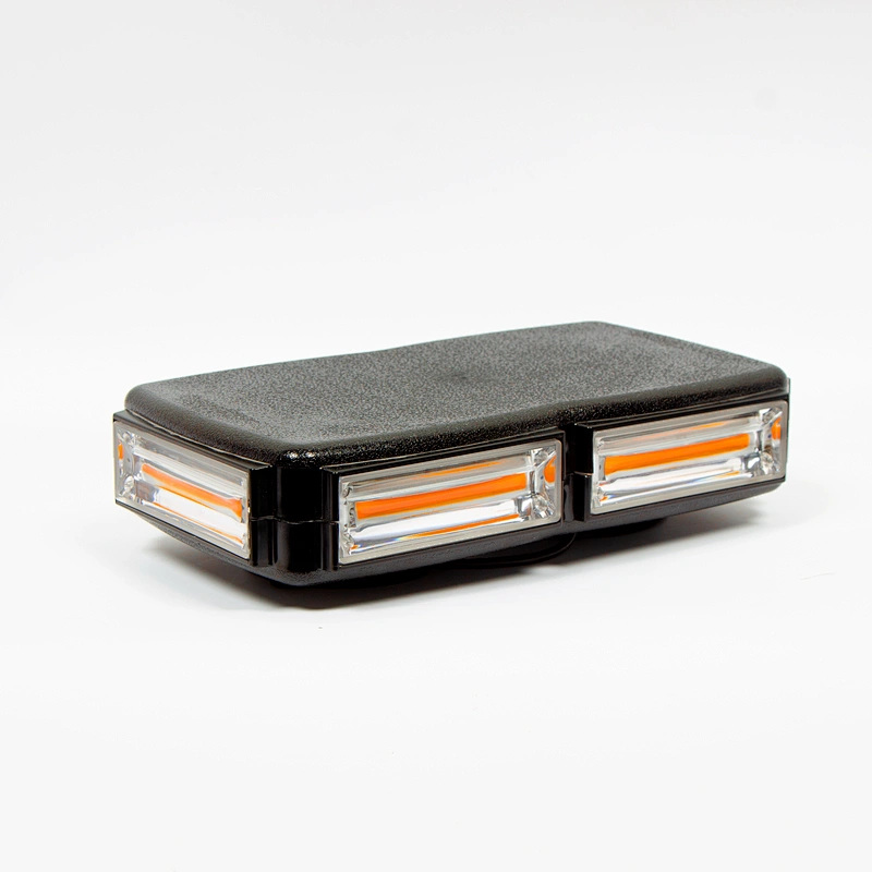COB LED Amber/Yellow Roof Top Emergency Hazard Warning LED Mini Strobe Beacon Lights Bar w/Magnetic Base, for Snow Plow, Police, Firefighters, Trucks, Vehicles