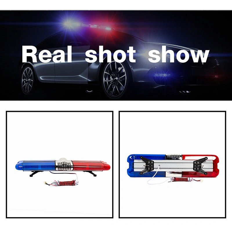 DC 12v red and blue LED Warning Light Bar Ambulance Fire Police light bar with amplifier speaker